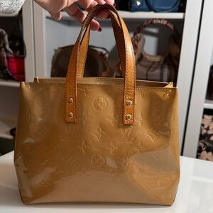 Louis Vuitton Tan Vernis Leather Reed Monogram Tote